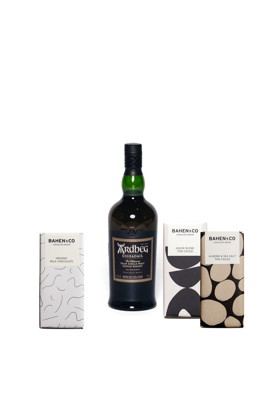 Bahen & Co. Chocolates + Ardbeg 'Uigeadail' Scotch Whisky - Christmas Gift Hamper-Heritage Wine Store Perth CBD Bottleshop