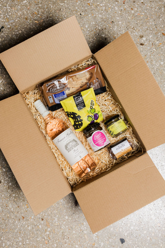 Everything But The Cheese Hamper + Fraser Gallop Rose - Christmas Gift Hamper (offline)-Heritage Wine Store Perth CBD Bottleshop
