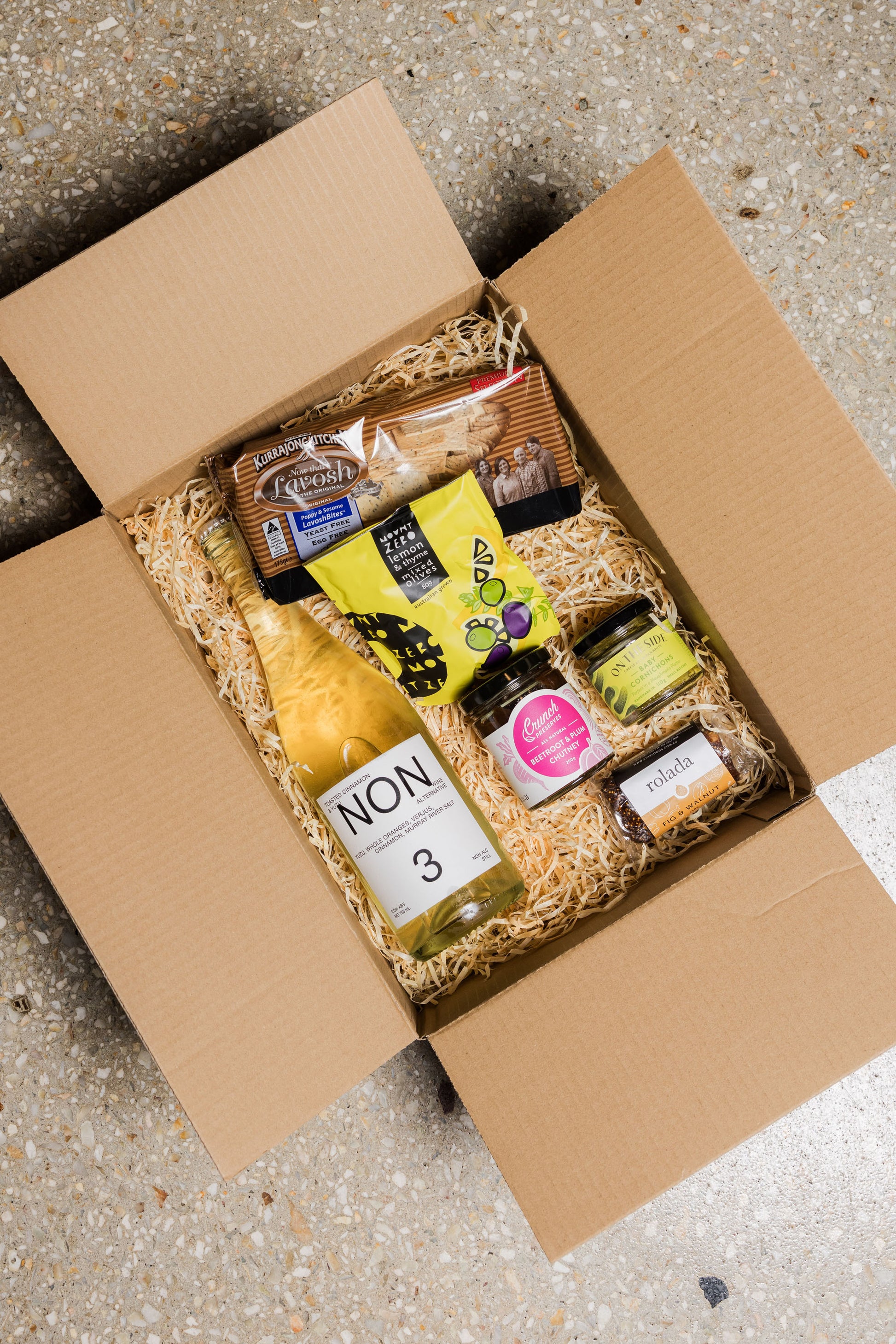 Everything But The Cheese Hamper + NON #3 Non Alcoholic Wine - Christmas Gift Hamper-Heritage Wine Store Perth CBD Bottleshop