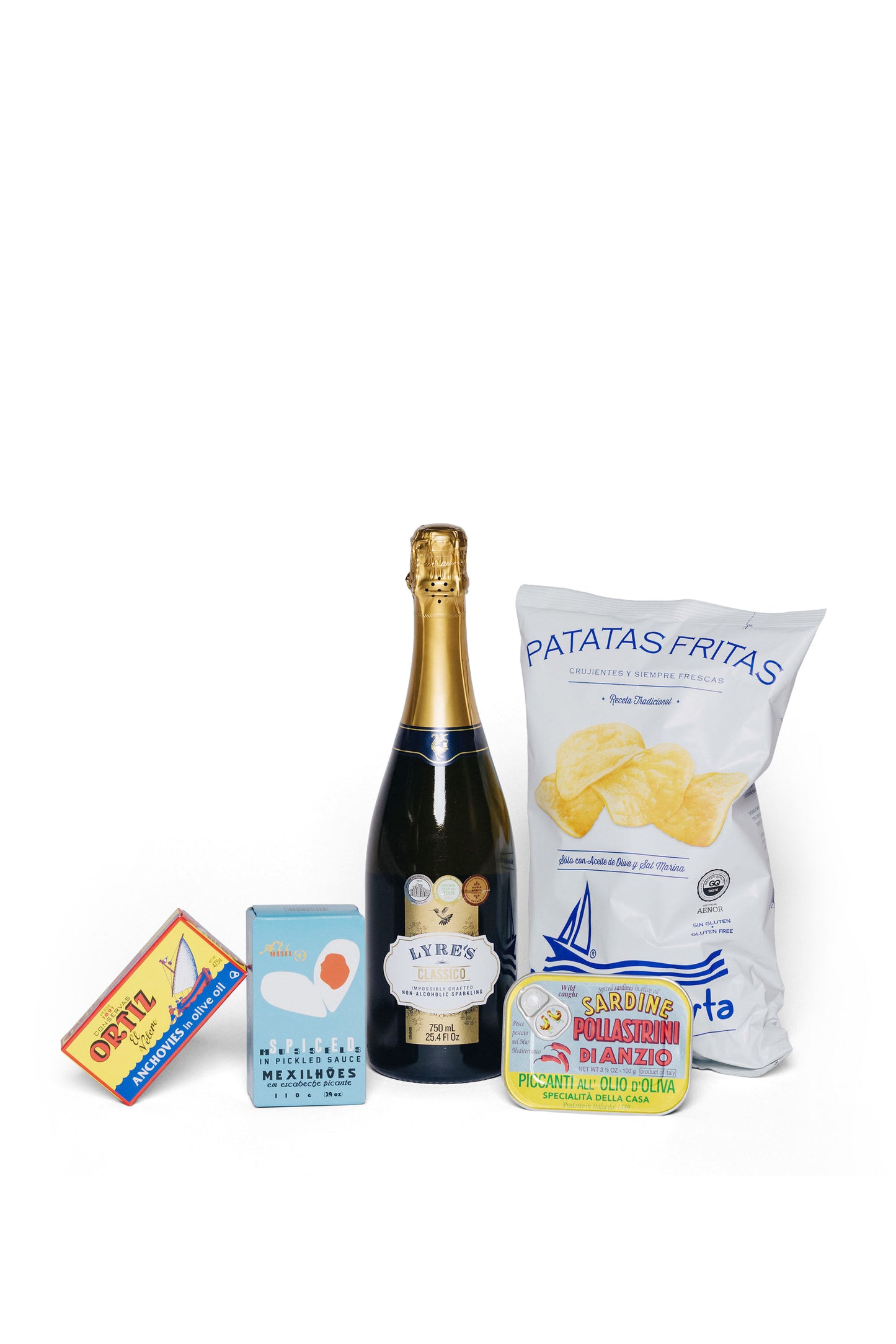 Tinned Fish & Crisps + Lyre's Non Alcoholic Sparkling Wine - Christmas Gift Hamper-Heritage Wine Store Perth CBD Bottleshop